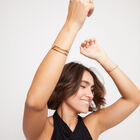 Pulsera doble ba&ntilde;ada en oro 18k con topacio blanco